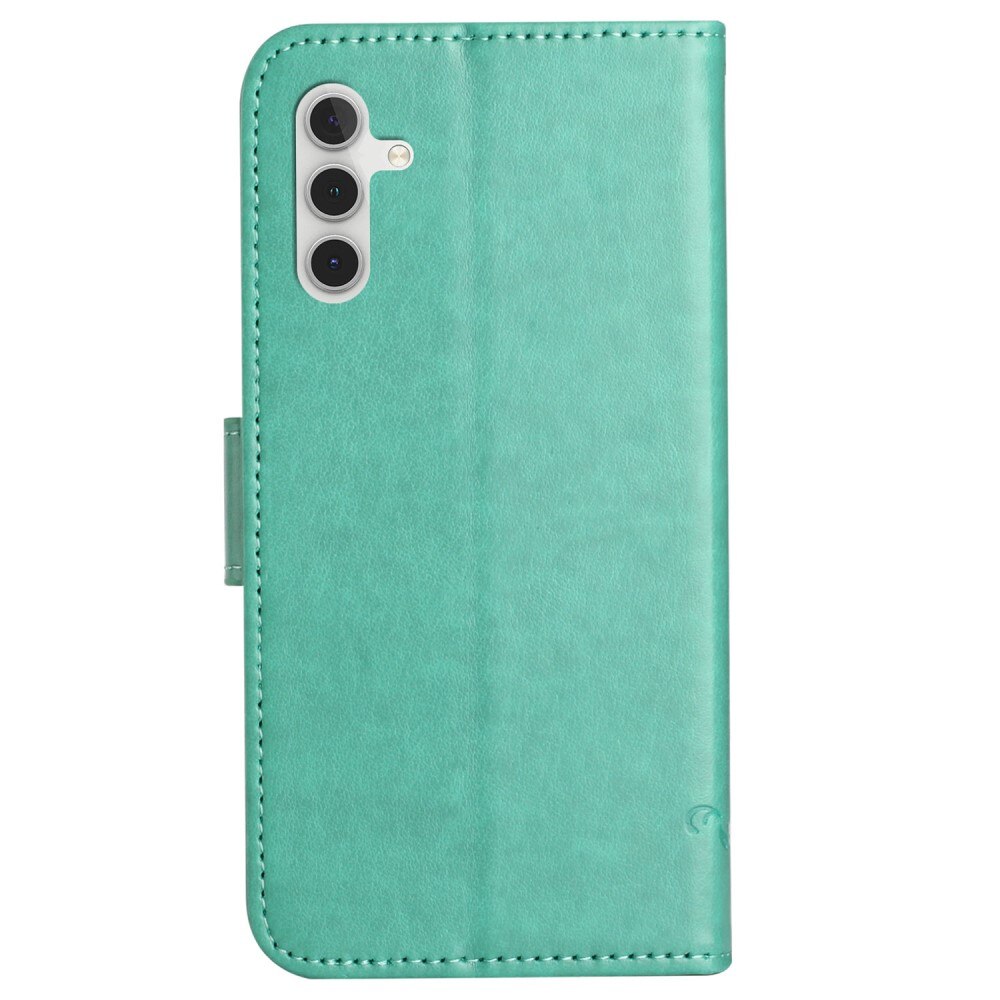 Étui en cuir à papillons pour Samsung Galaxy S23 FE, Vert