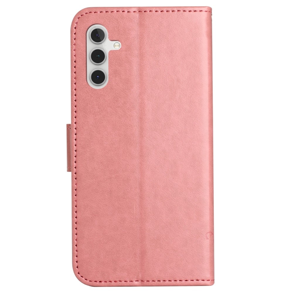 Étui en cuir à papillons pour Samsung Galaxy S23 FE, rose