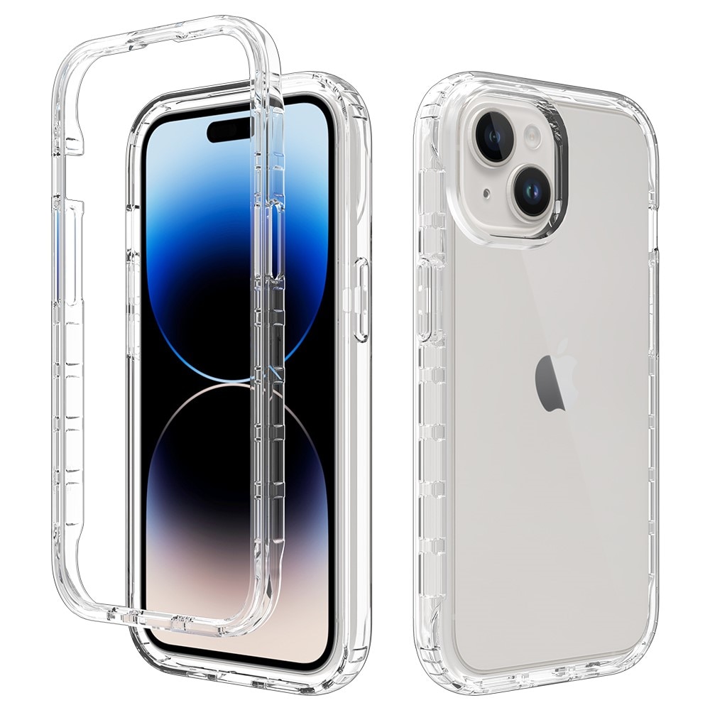 Coque de couverture complète iPhone 15, Transparent