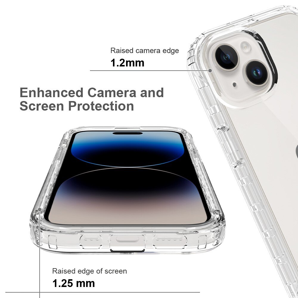 Coque de couverture complète iPhone 15, Transparent