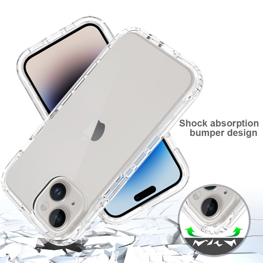Coque de couverture complète iPhone 15, Transparent