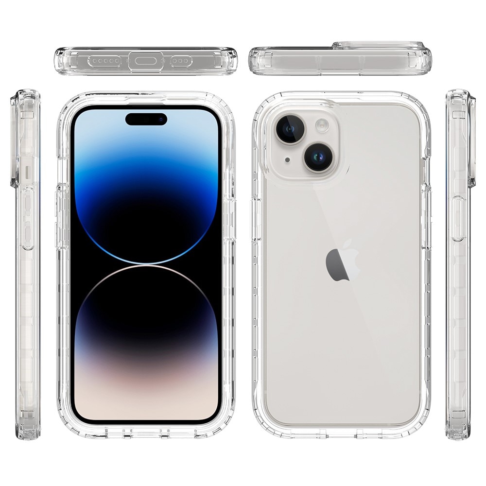 Coque de couverture complète iPhone 15, Transparent