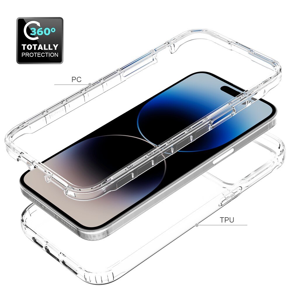 Coque de couverture complète iPhone 15 Pro Max, Transparent