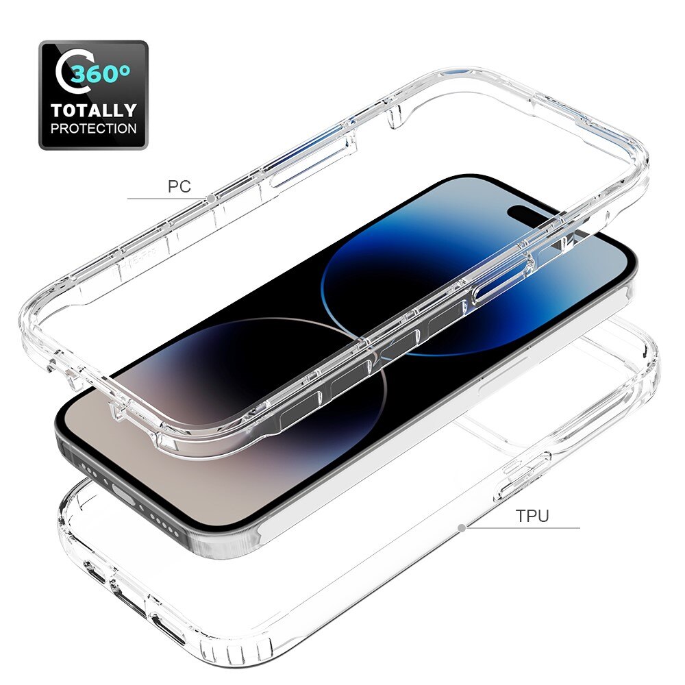 Coque de couverture complète iPhone 15 Pro, Transparent