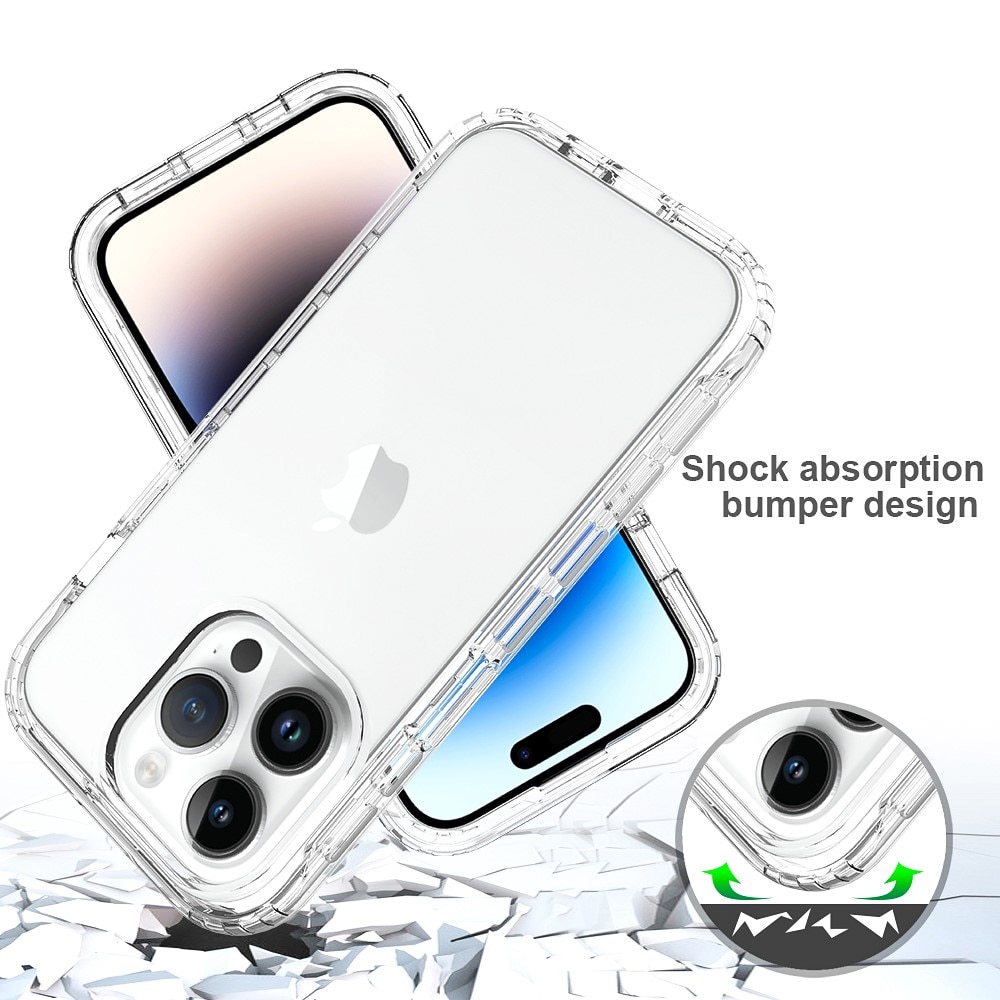 Coque de couverture complète iPhone 15 Pro, Transparent