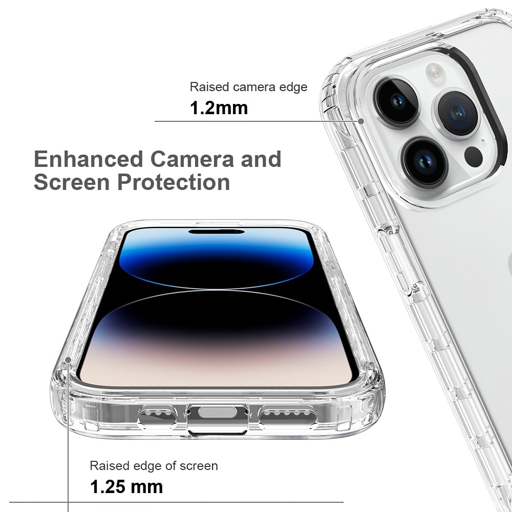 Coque de couverture complète iPhone 15 Pro, Transparent