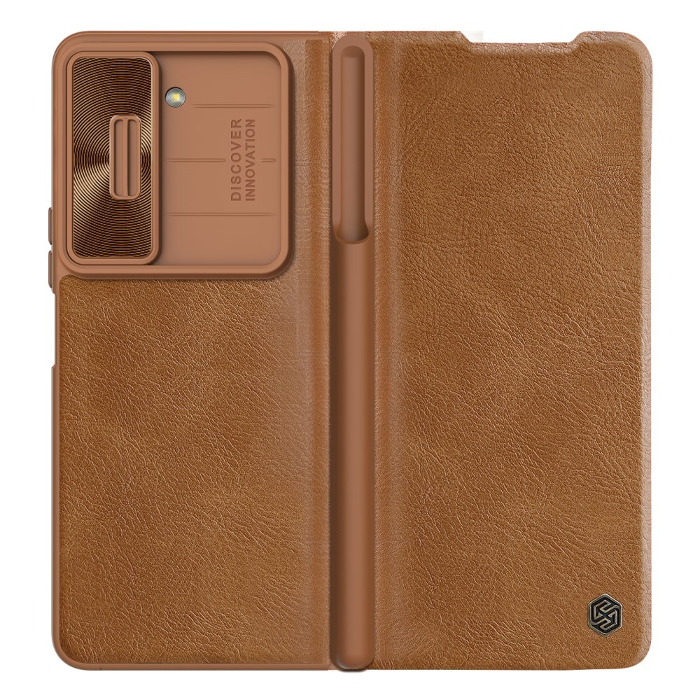 Qin Pro CamShield with Pen slot Samsung Galaxy Z Fold 5, Brown