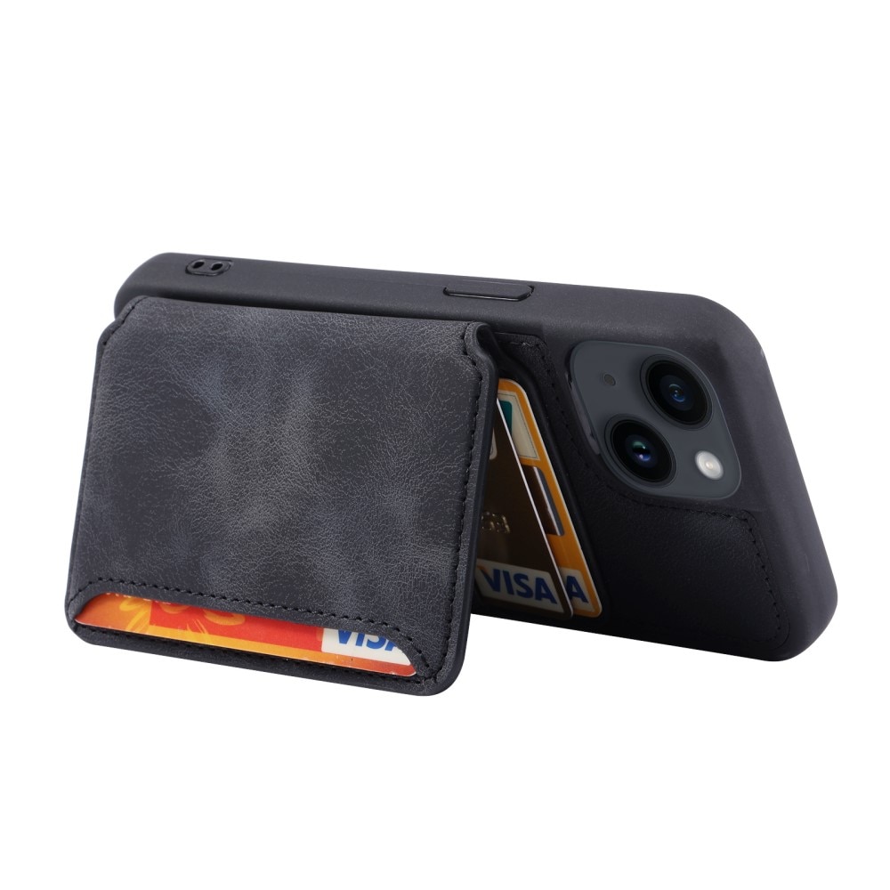 Coque porte-cartes Multi-slot anti-RFID iPhone 15 Plus, noir