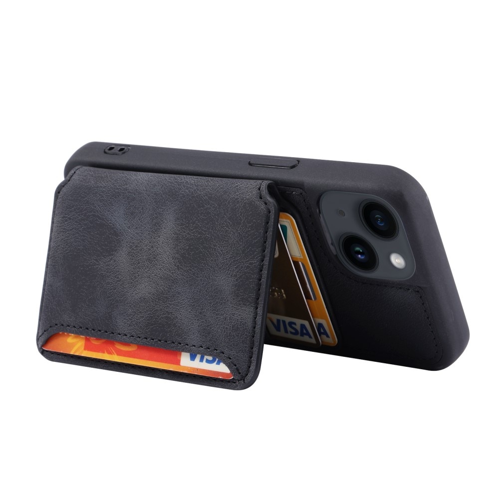 Coque porte-cartes Multi-slot anti-RFID iPhone 15, noir