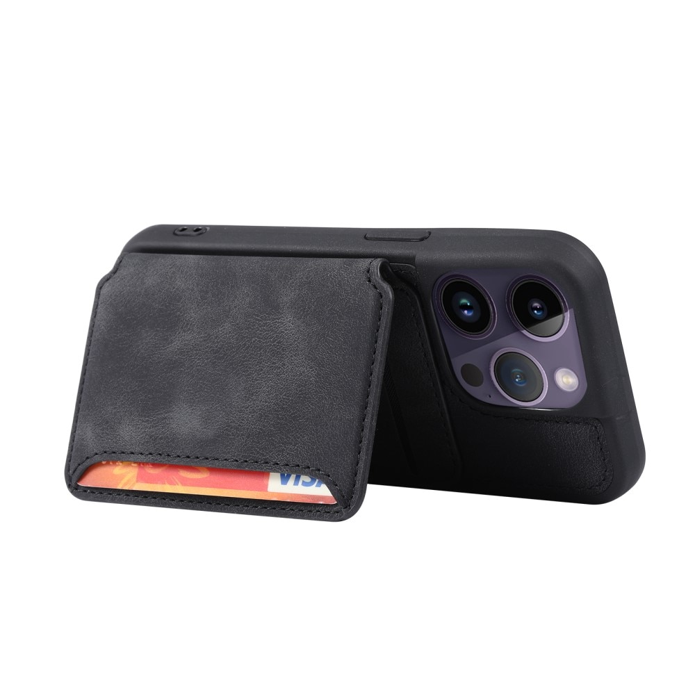 Coque porte-cartes Multi-slot anti-RFID iPhone 15 Pro Max, noir