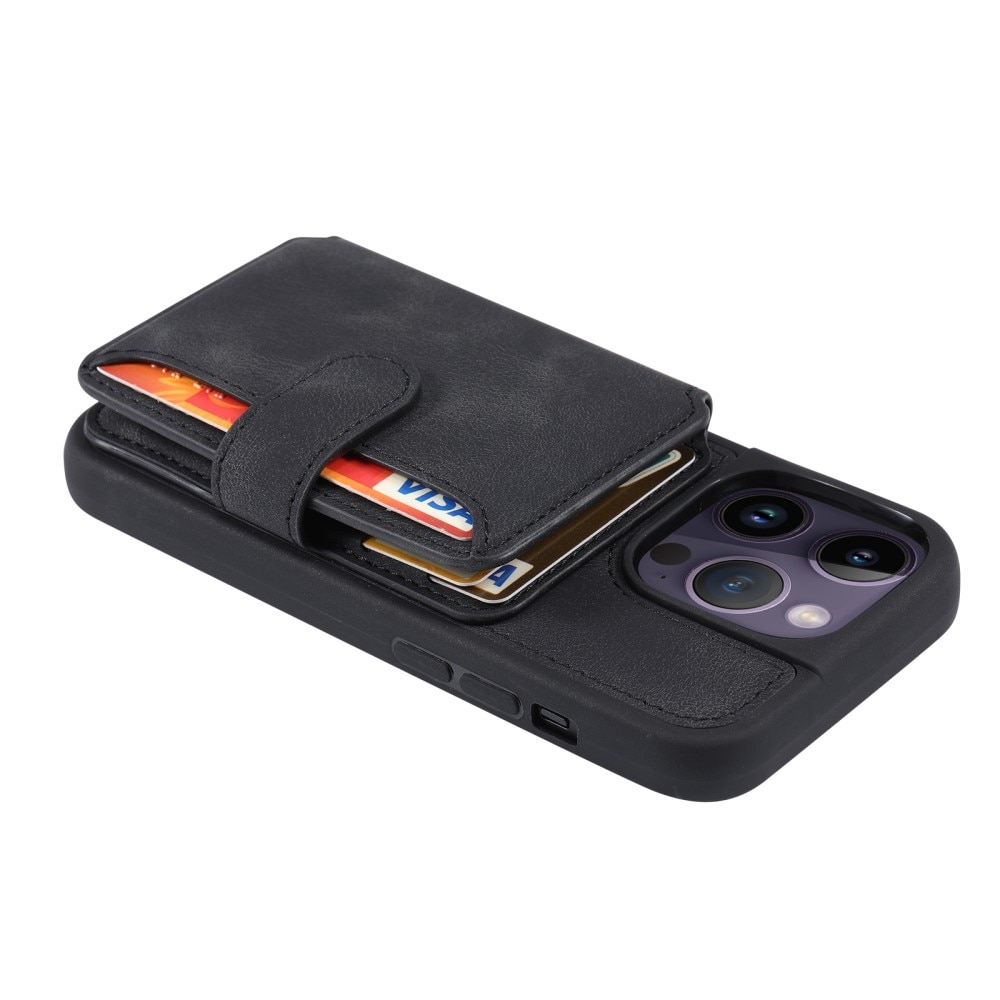 Coque porte-cartes Multi-slot anti-RFID iPhone 15 Pro Max, noir