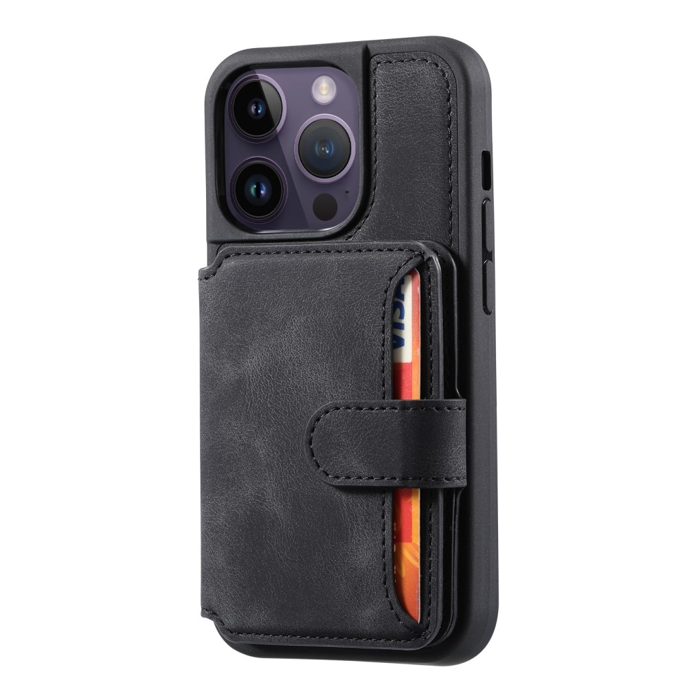 Coque porte-cartes Multi-slot anti-RFID iPhone 15 Pro Max, noir