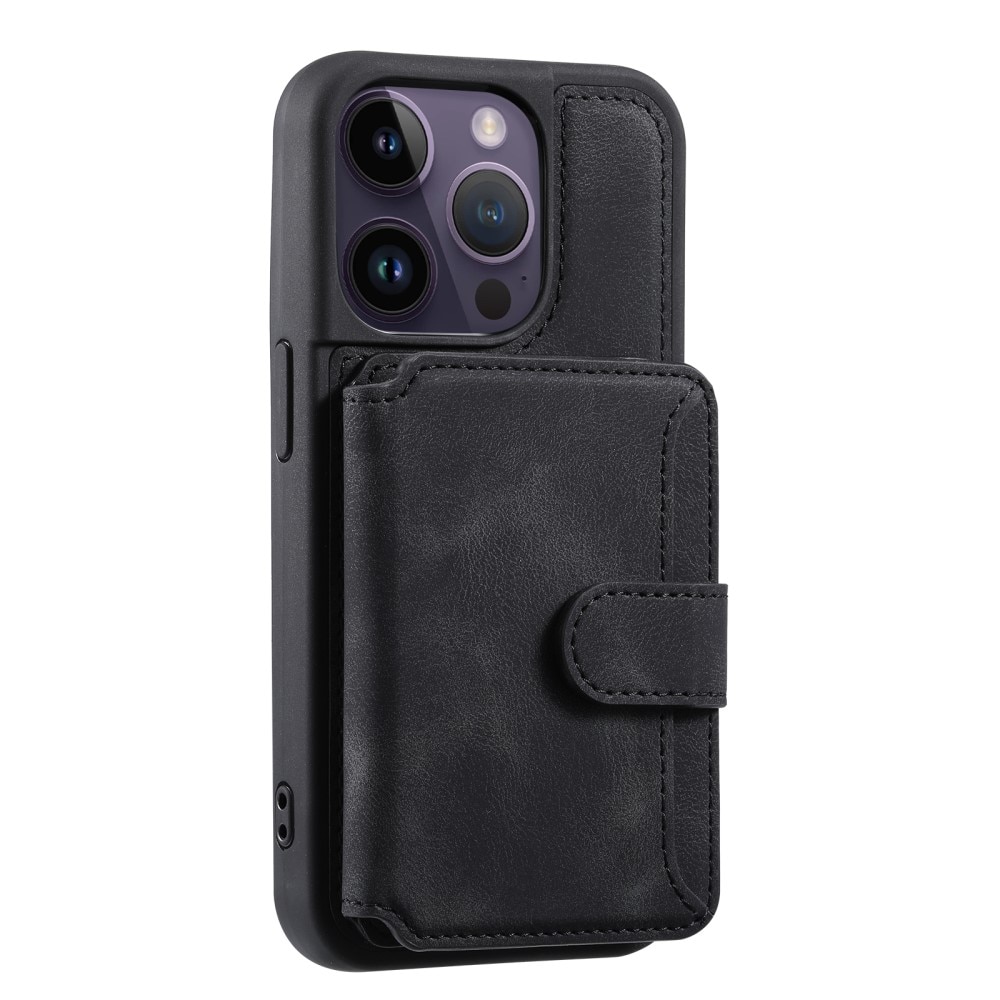 Coque porte-cartes Multi-slot anti-RFID iPhone 15 Pro Max, noir