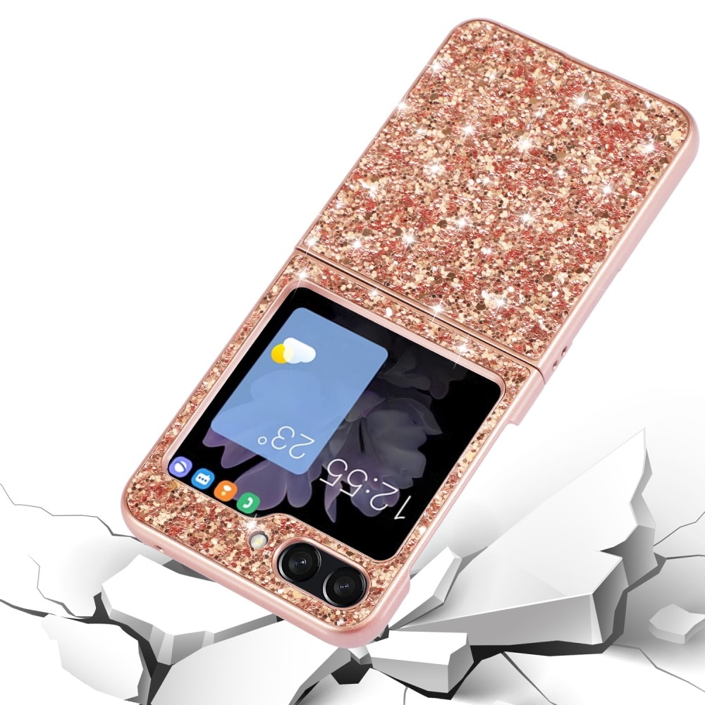 Coque Briller Samsung Galaxy Z Flip 5, or rose