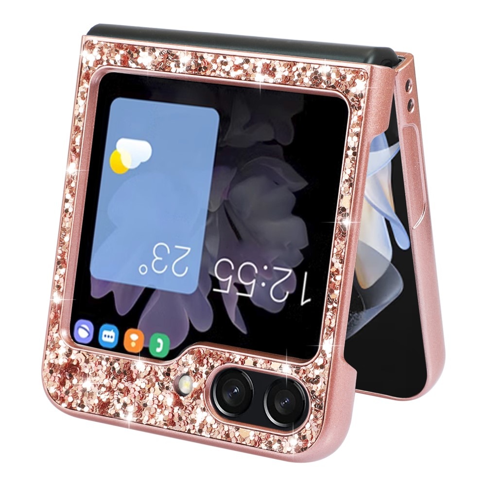 Coque Briller Samsung Galaxy Z Flip 5, or rose