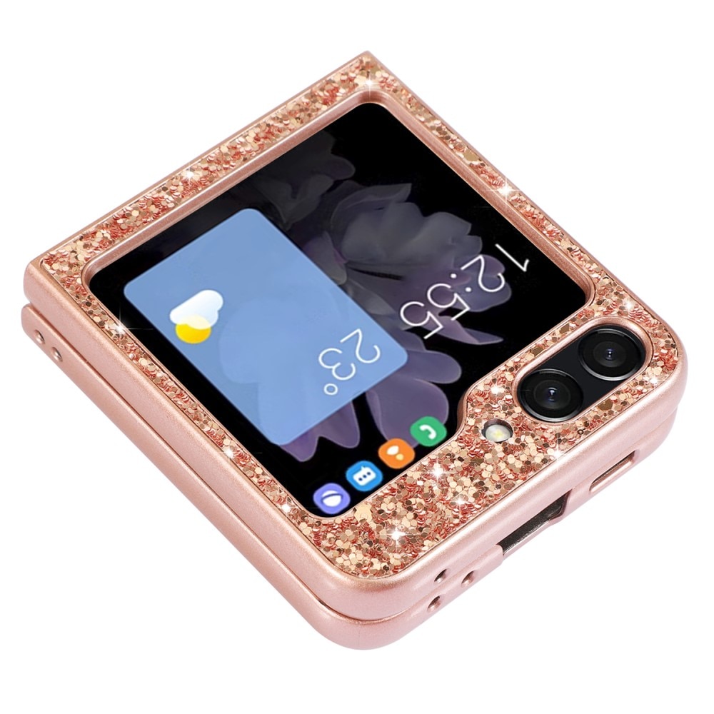 Coque Briller Samsung Galaxy Z Flip 5, or rose