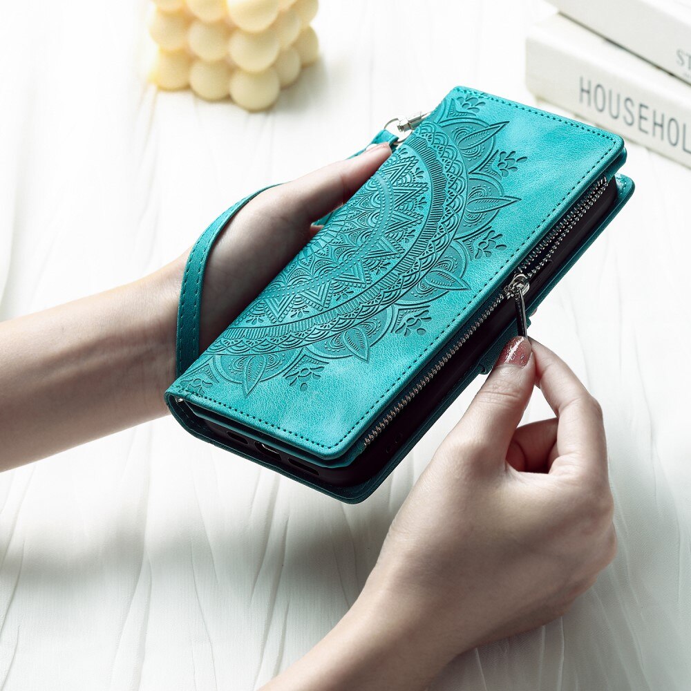 Étui portefeuille Mandala Samsung Galaxy S23 FE, vert