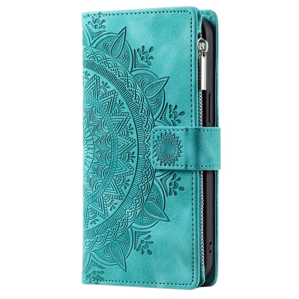 Étui portefeuille Mandala Samsung Galaxy S23 FE, vert