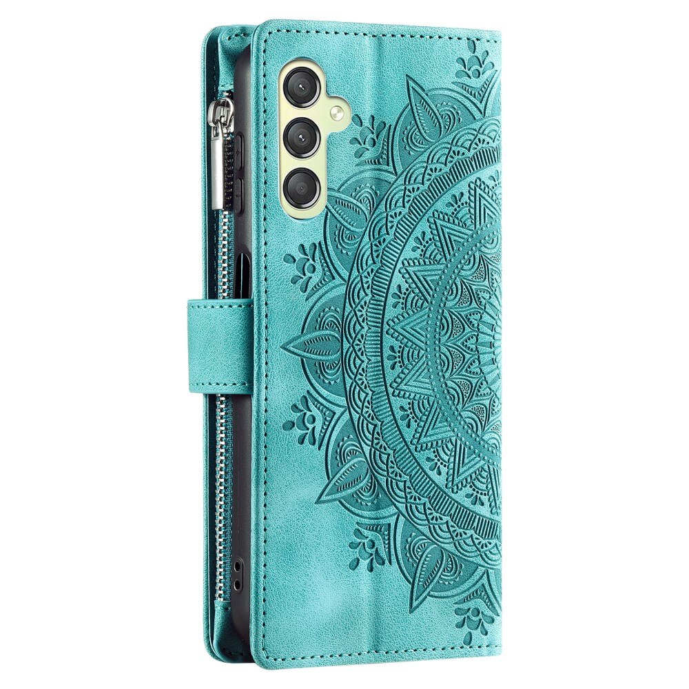 Étui portefeuille Mandala Samsung Galaxy S23 FE, vert