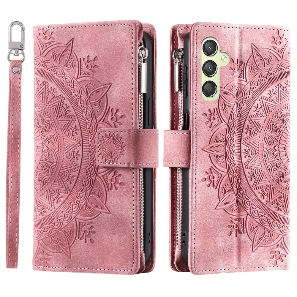 Étui portefeuille Mandala Samsung Galaxy S23 FE, rose