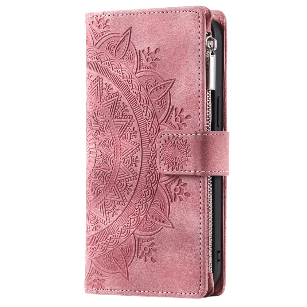 Étui portefeuille Mandala Samsung Galaxy S23 FE, rose