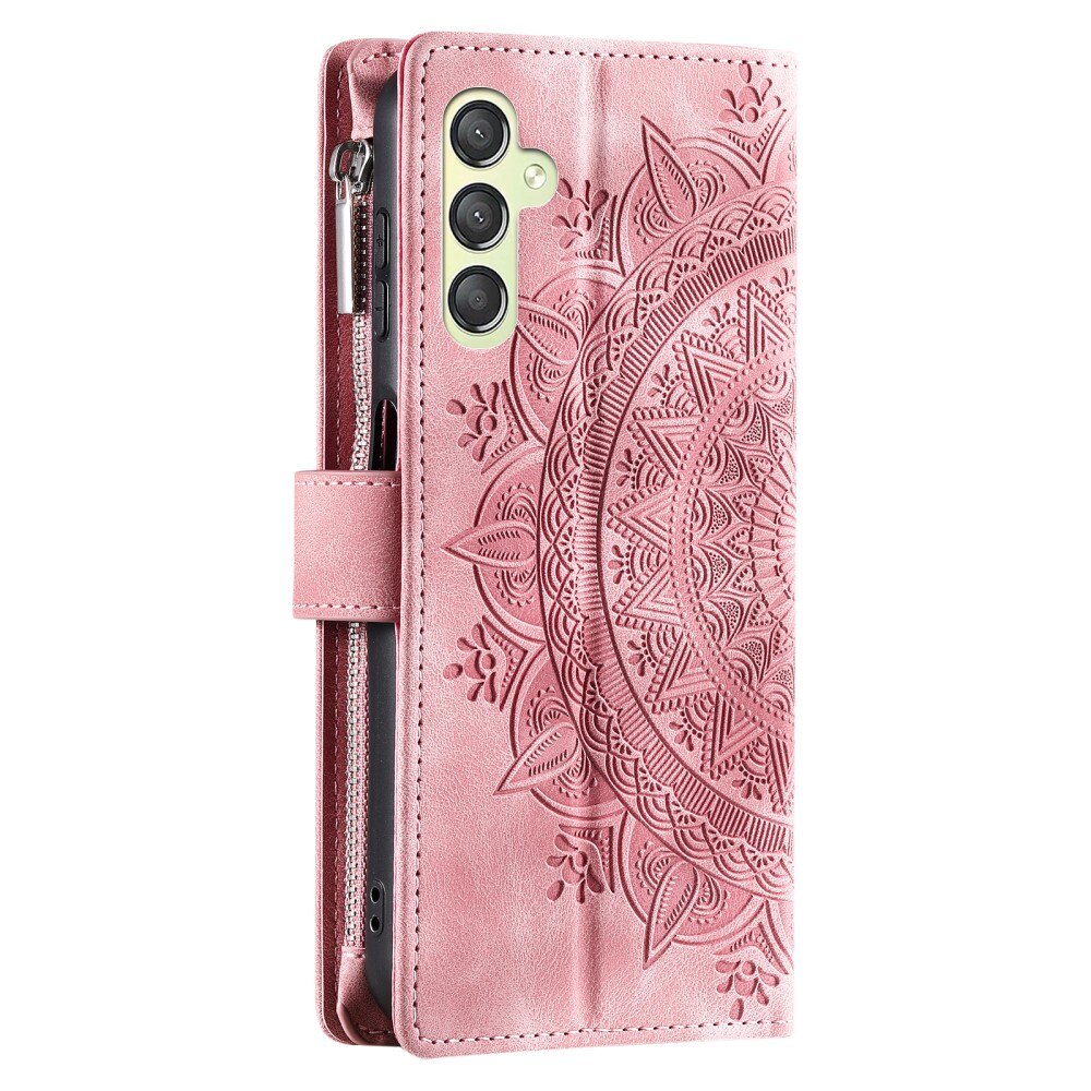 Étui portefeuille Mandala Samsung Galaxy S23 FE, rose