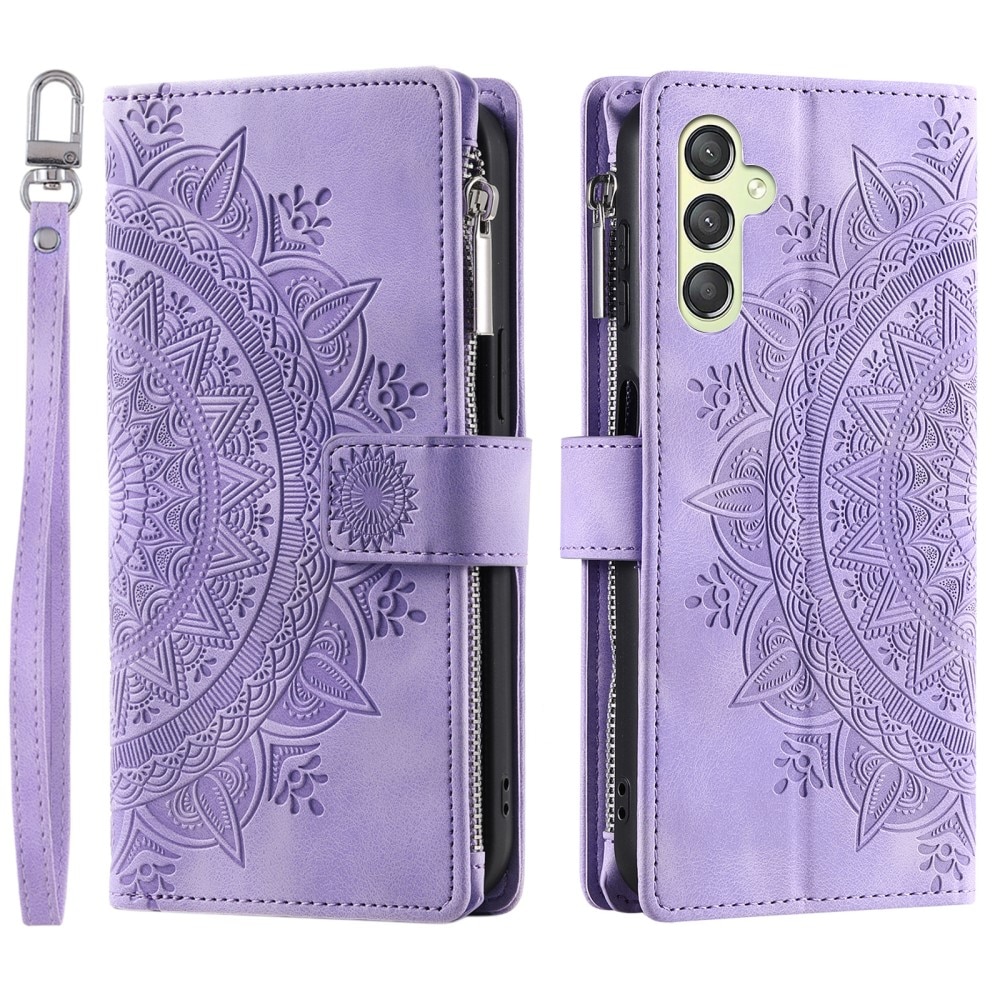 Étui portefeuille Mandala Samsung Galaxy S23 FE, violet