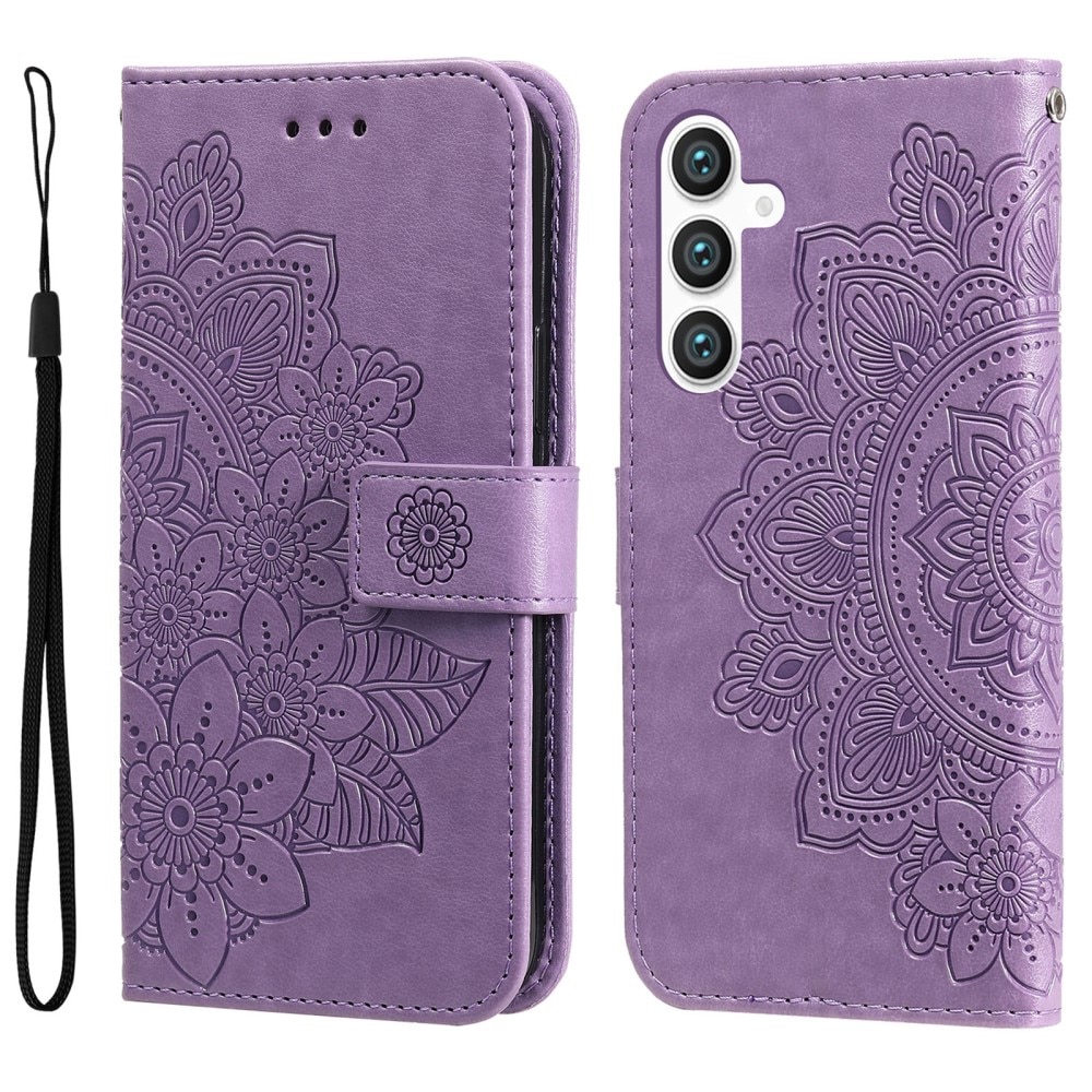 Étui en cuir Mandala Samsung Galaxy S23 FE, violet