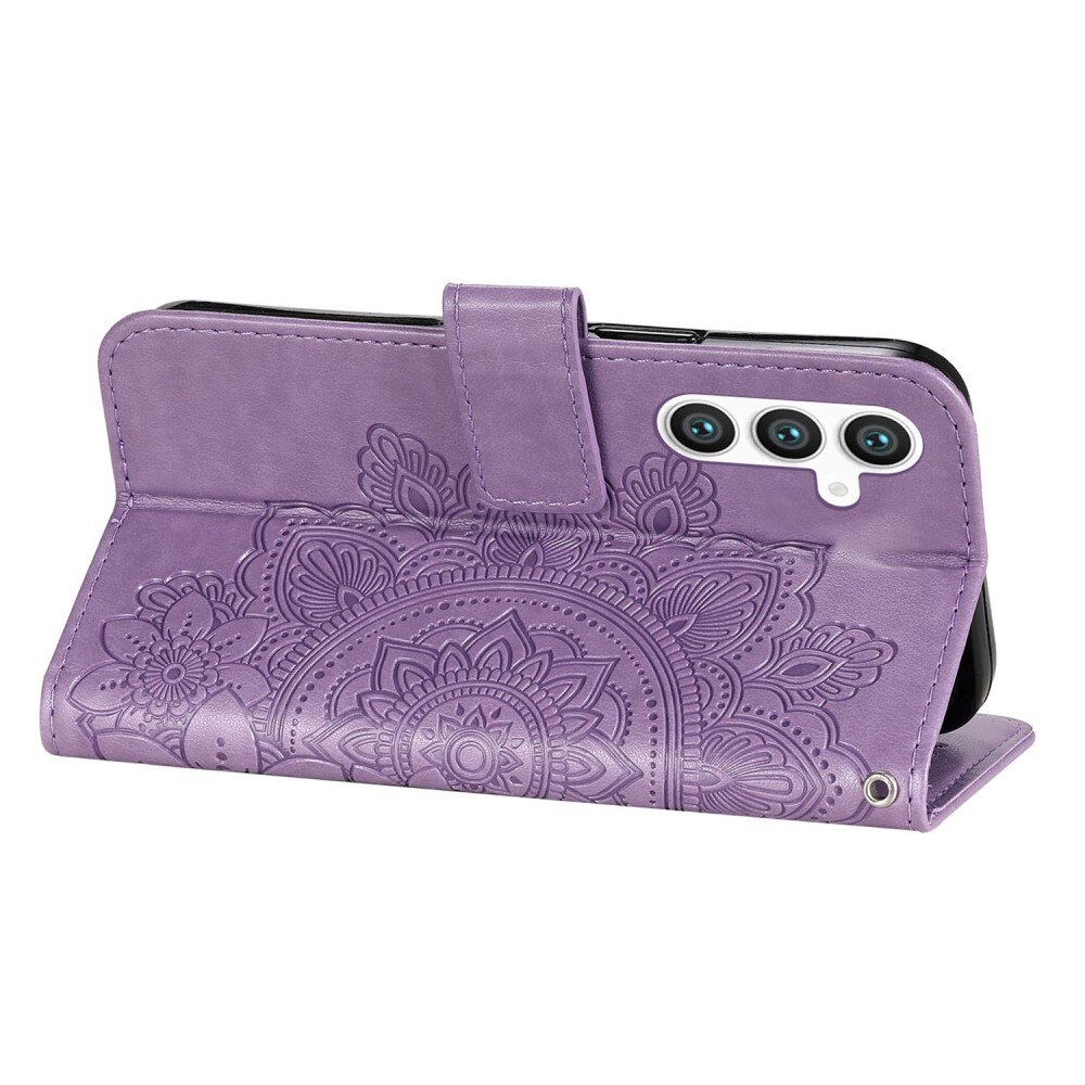 Étui en cuir Mandala Samsung Galaxy S23 FE, violet