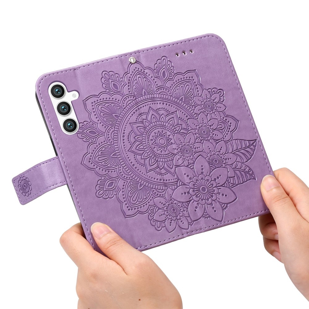 Étui en cuir Mandala Samsung Galaxy S23 FE, violet