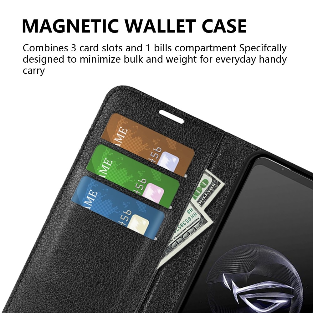 Coque portefeuille Asus ROG Phone 7, Noir