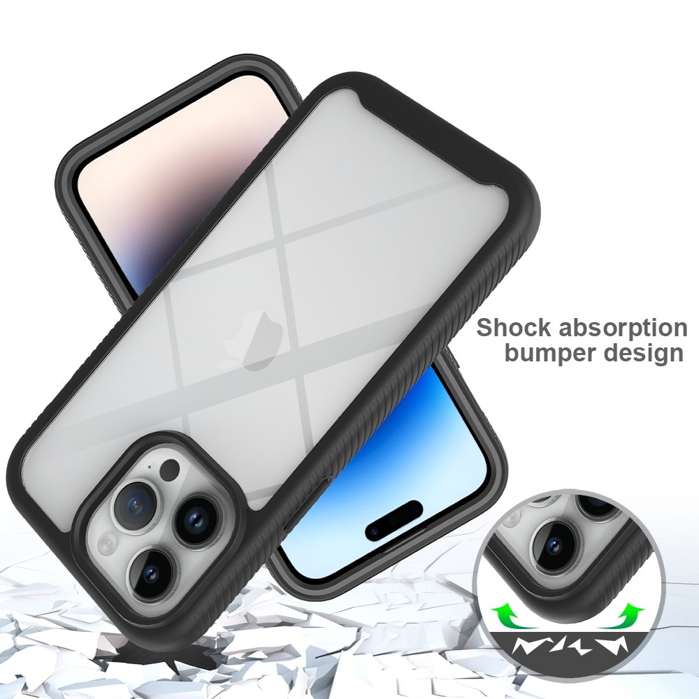 Coque de couverture complète iPhone 15 Pro Max, Noir