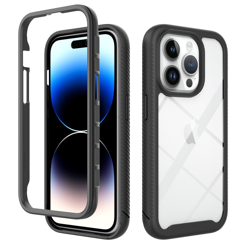 Coque de couverture complète iPhone 15 Pro, Noir