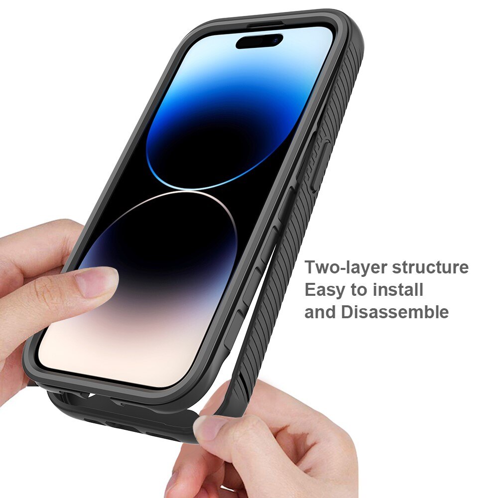 Coque de couverture complète iPhone 15 Pro, Noir
