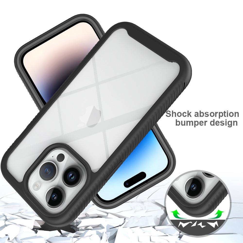Coque de couverture complète iPhone 15 Pro, Noir