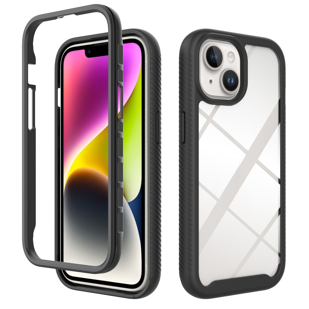 Coque de couverture complète iPhone 15, Noir