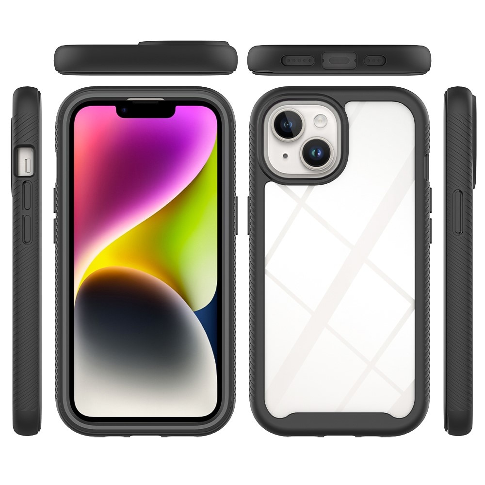 Coque de couverture complète iPhone 15, Noir