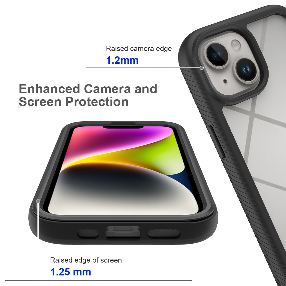 Coque de couverture complète iPhone 15, Noir