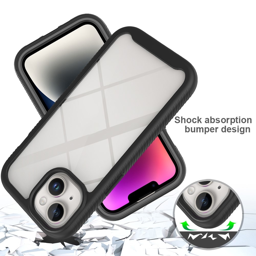 Coque de couverture complète iPhone 15, Noir