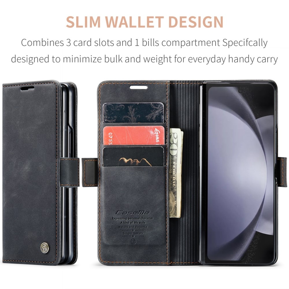 Étui portefeuille mince Samsung Galaxy Z Fold 5, noir