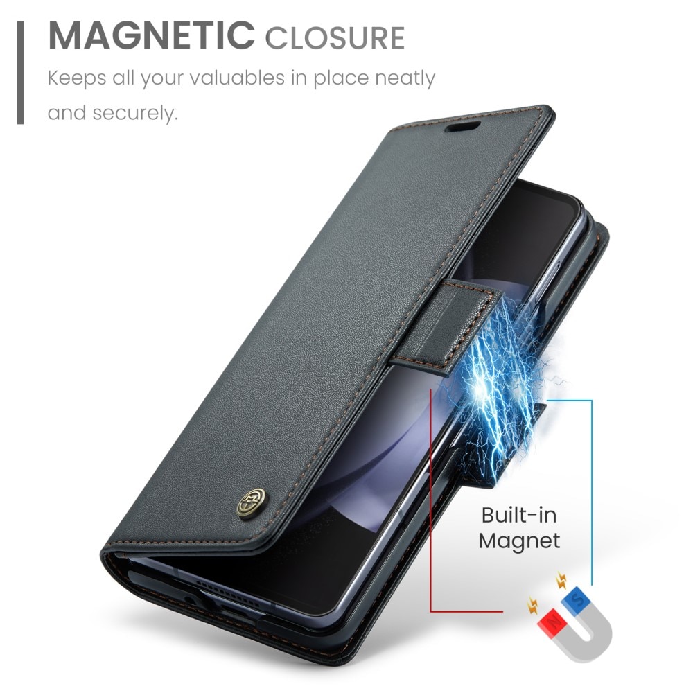 Étui portefeuille mince anti-RFID Samsung Galaxy Z Fold 5, noir