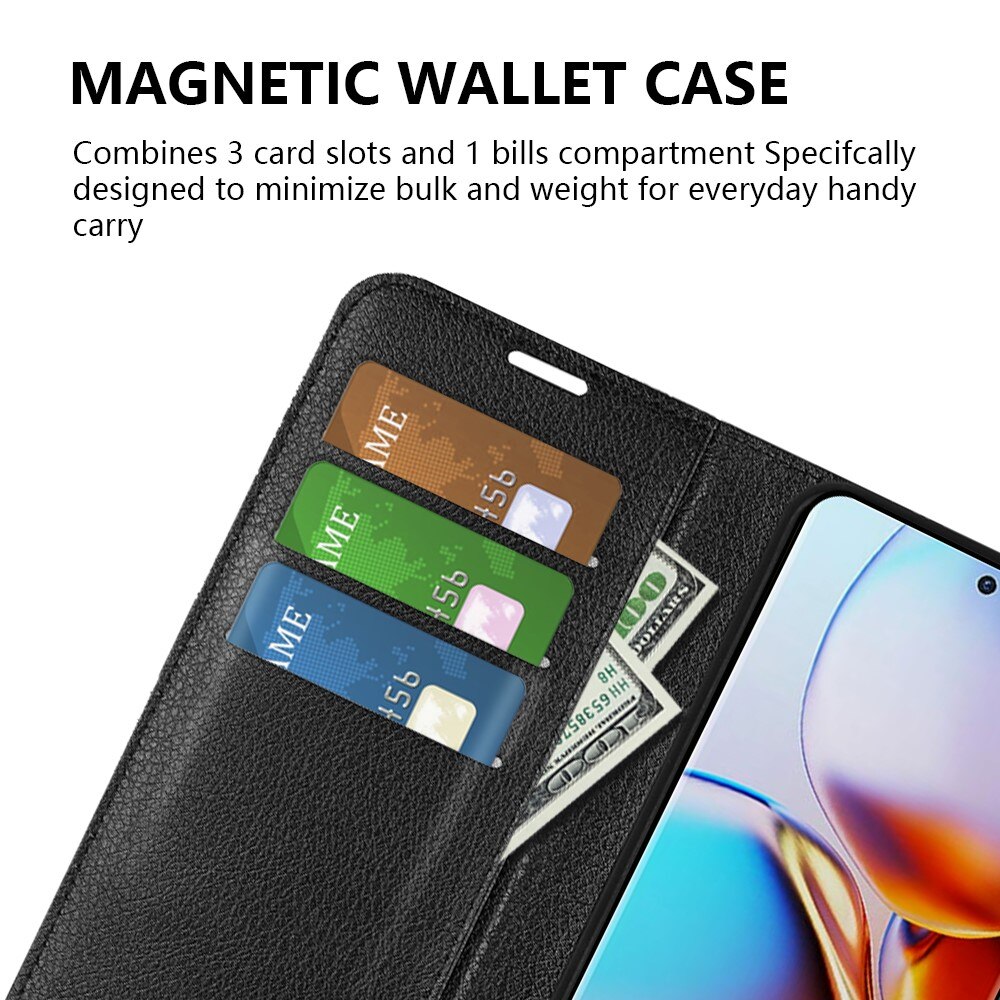 Coque portefeuille Motorola Edge 40 Pro, Noir