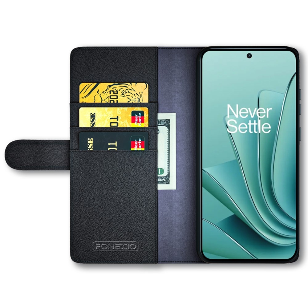 Étui en cuir veritable  OnePlus Nord 3, Noir