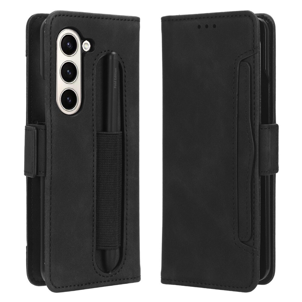 Multi-Cartes Etui Portefeuille avec rangement S-pen Samsung Galaxy Z Fold 5, noir