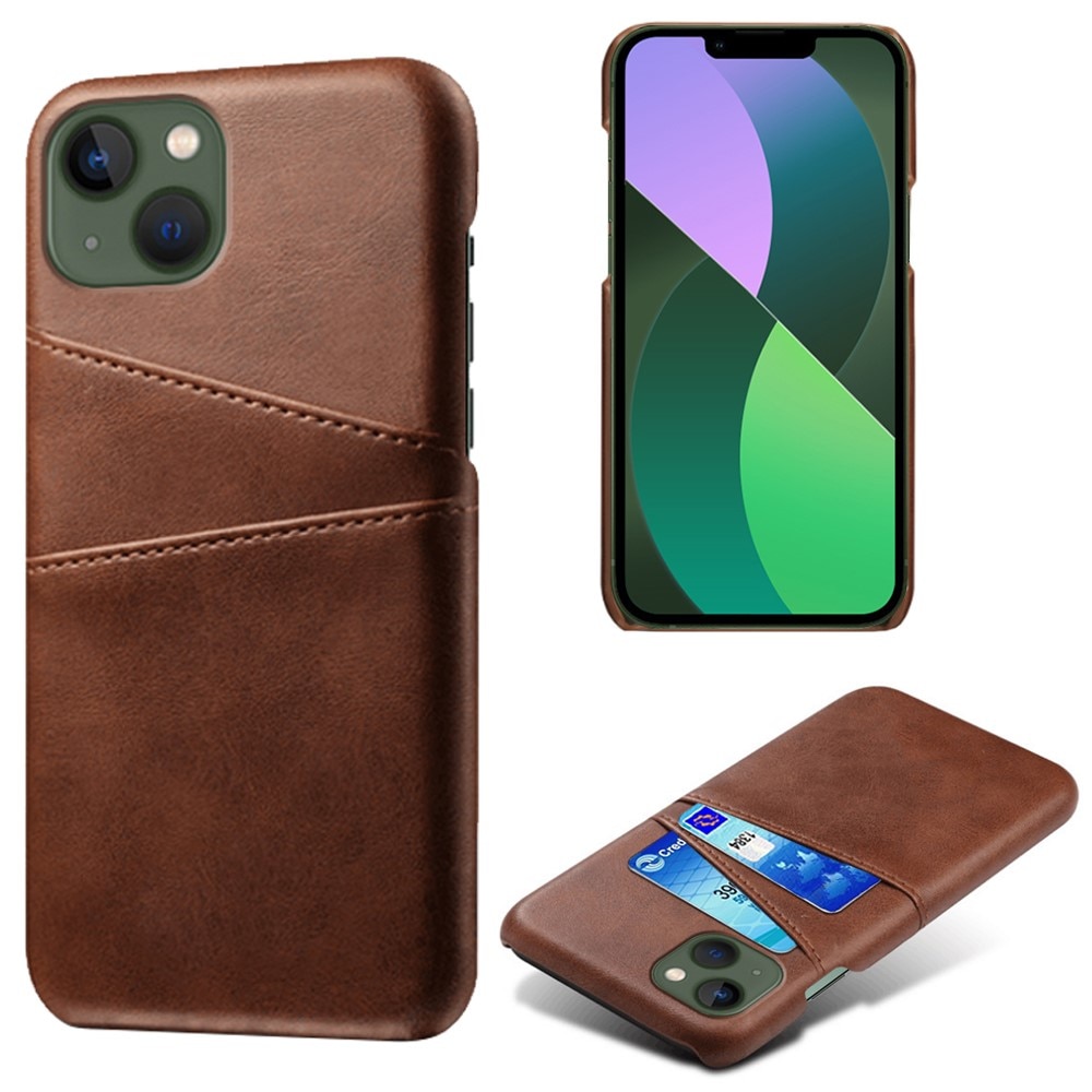 Coque Card Slots iPhone 15, marron