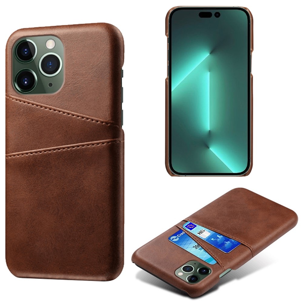 Coque Card Slots iPhone 16 Pro, Marron