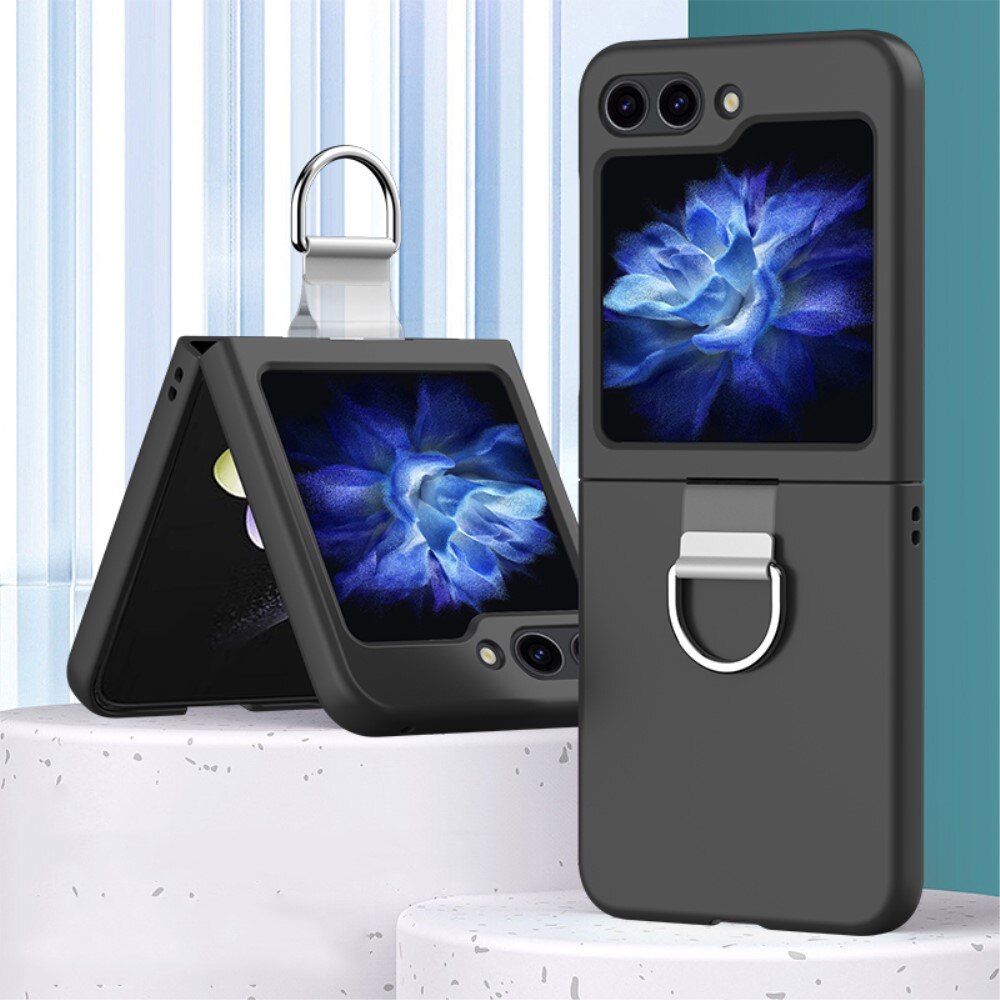 Coque avec porte-bague détachable Samsung Galaxy Z Flip 5, noir