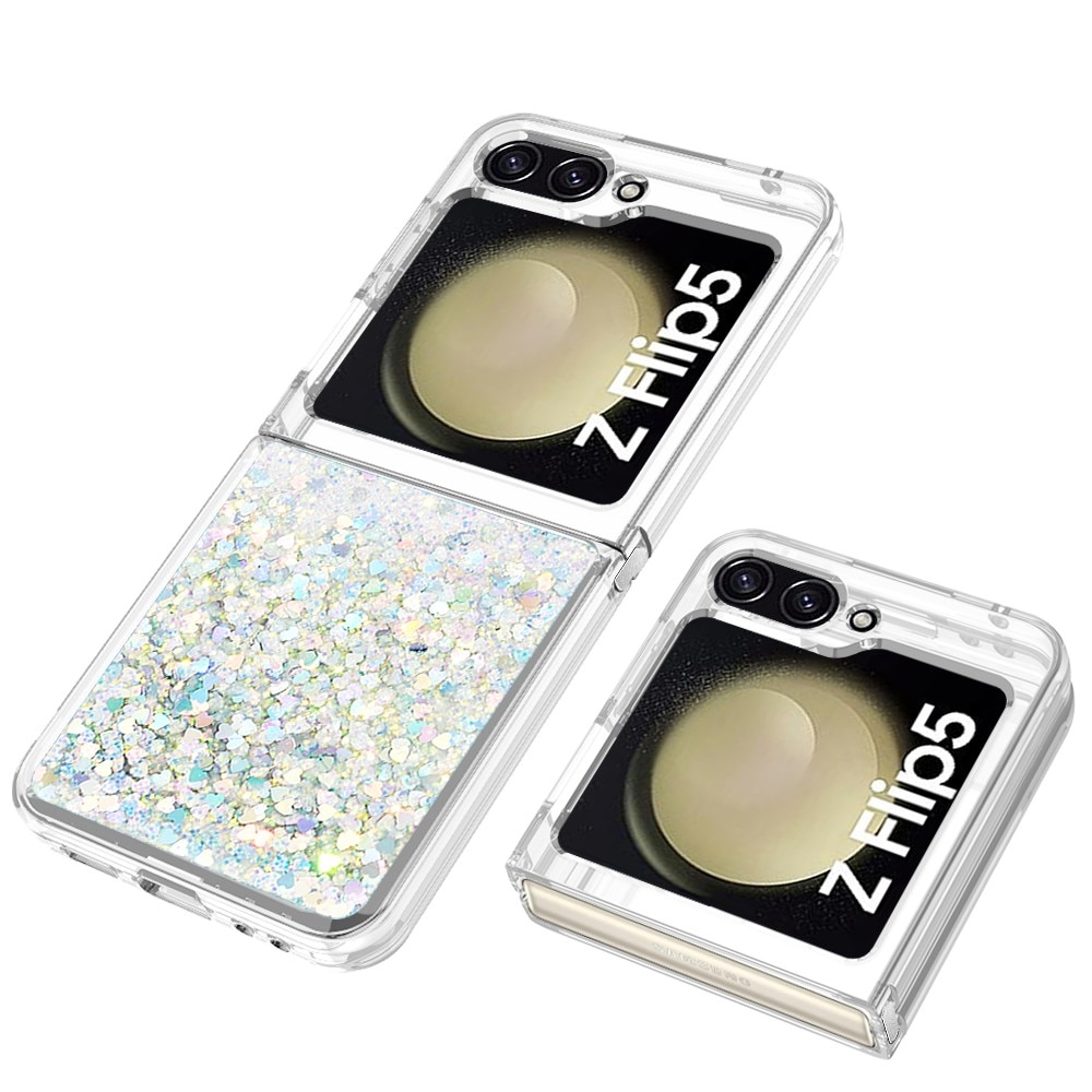 Coque Glitter Powder TPU Samsung Galaxy Z Flip 5, argent