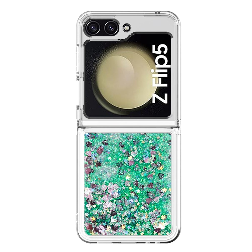 Coque Glitter Powder TPU Samsung Galaxy Z Flip 5, vert