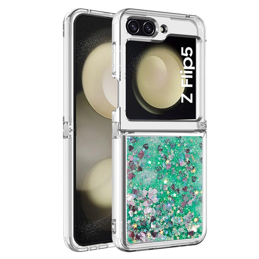 Coque Glitter Powder TPU Samsung Galaxy Z Flip 5, vert